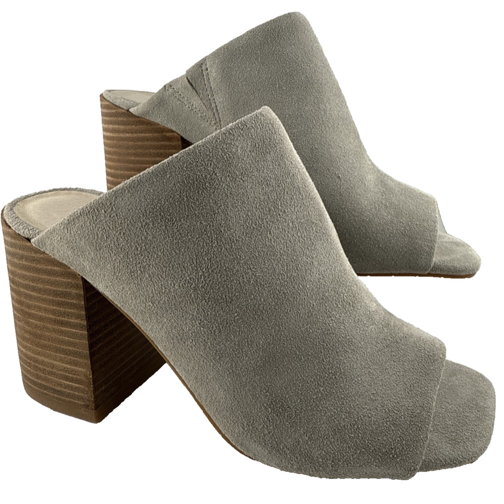 Kenneth Coleā Karolina Mule Shoes Womens Light Gray Suede Open Toe Size 5 NWB